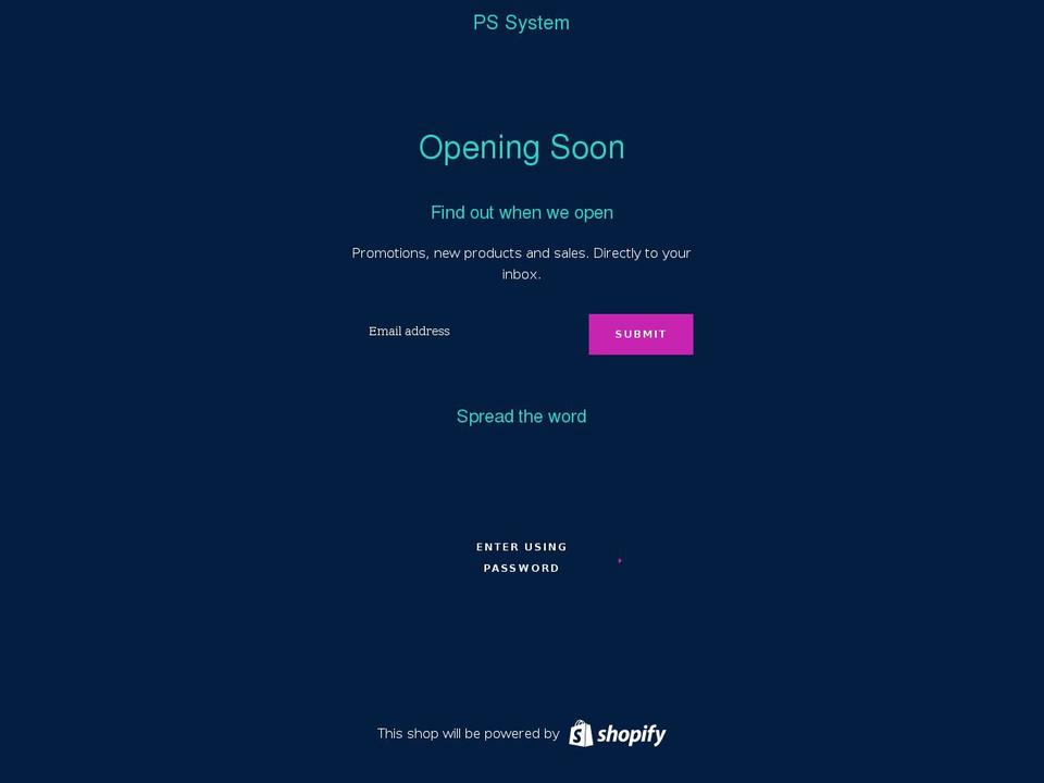 ps.systems shopify website screenshot