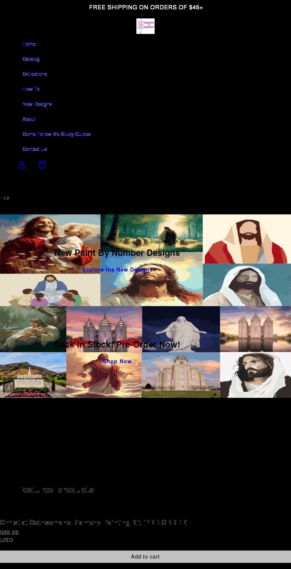 psaints.com shopify website screenshot