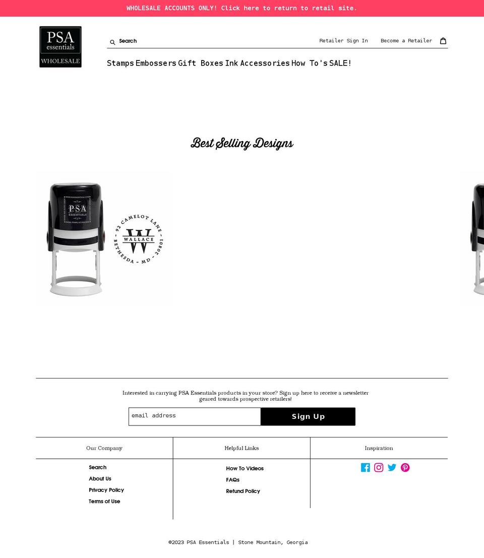 psawholesale.com shopify website screenshot