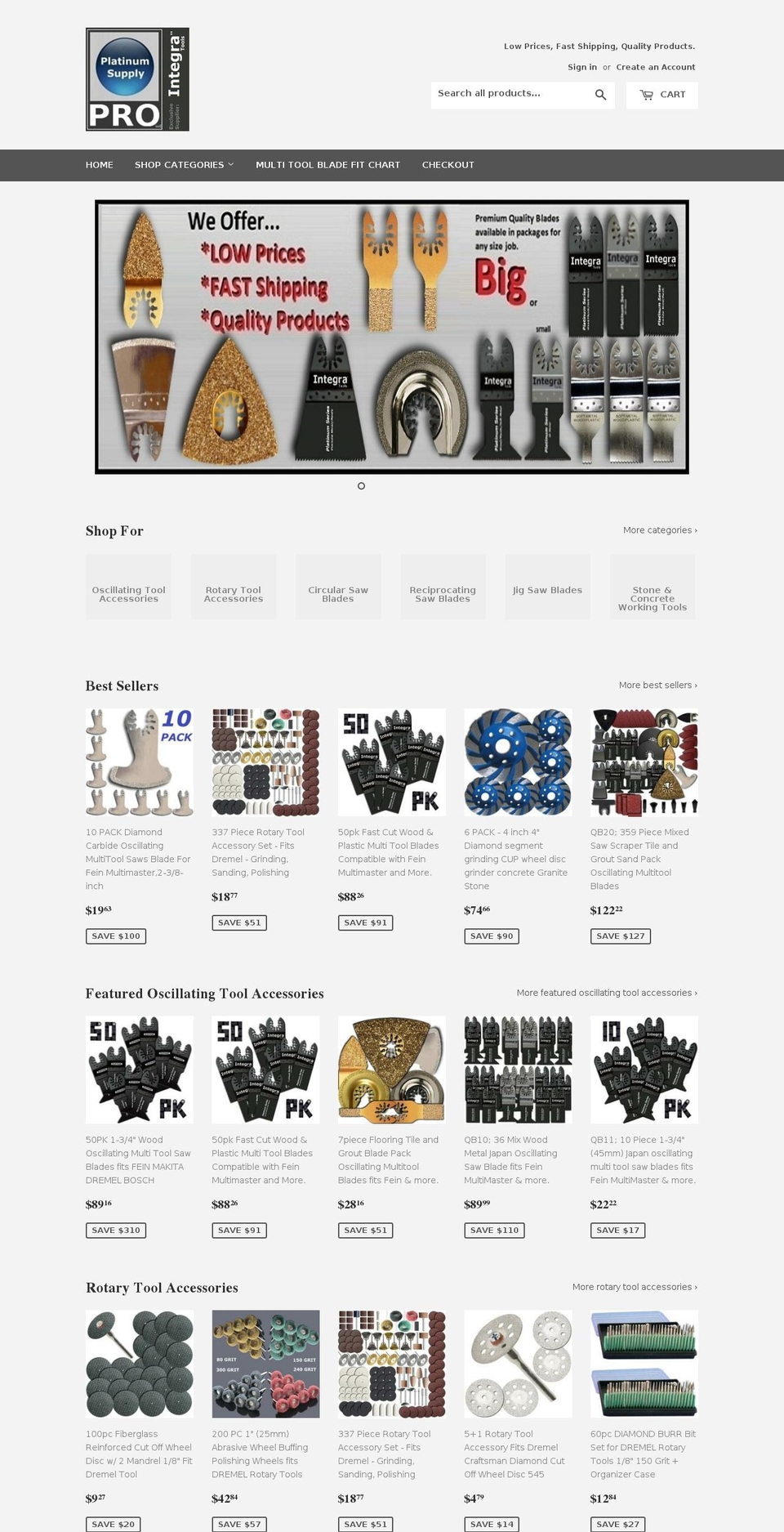 psblades.com shopify website screenshot