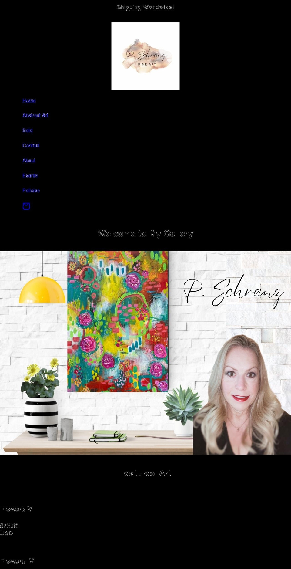 pschranzart.com shopify website screenshot