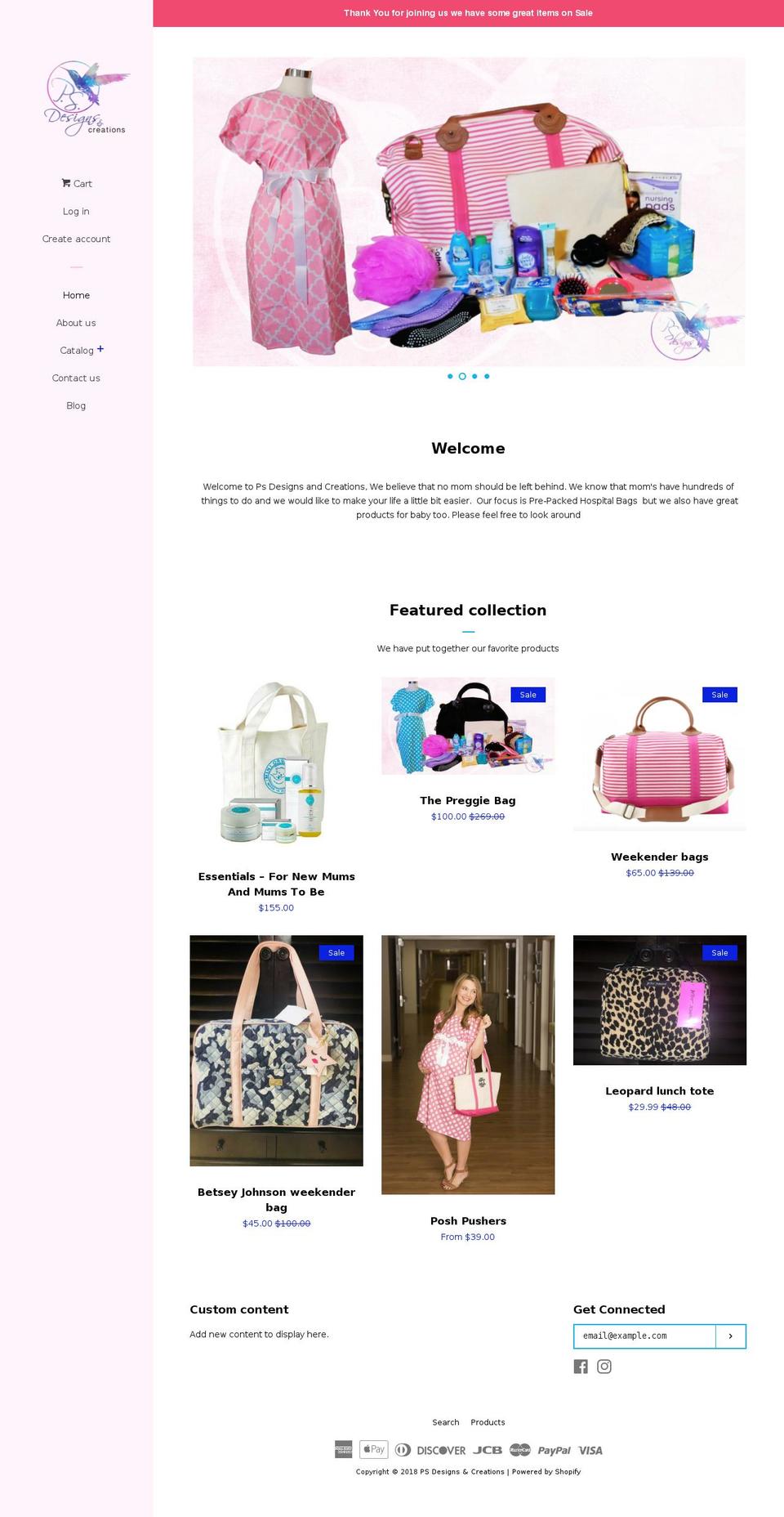 psdesigncreations.com — Shopify storefront screenshot