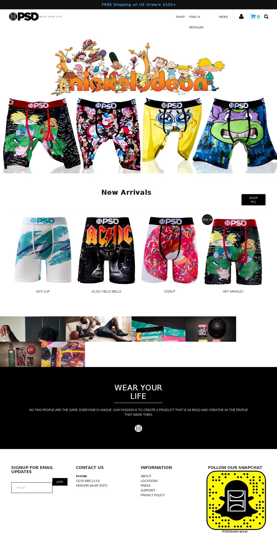 psdunderwear.com shopify website screenshot