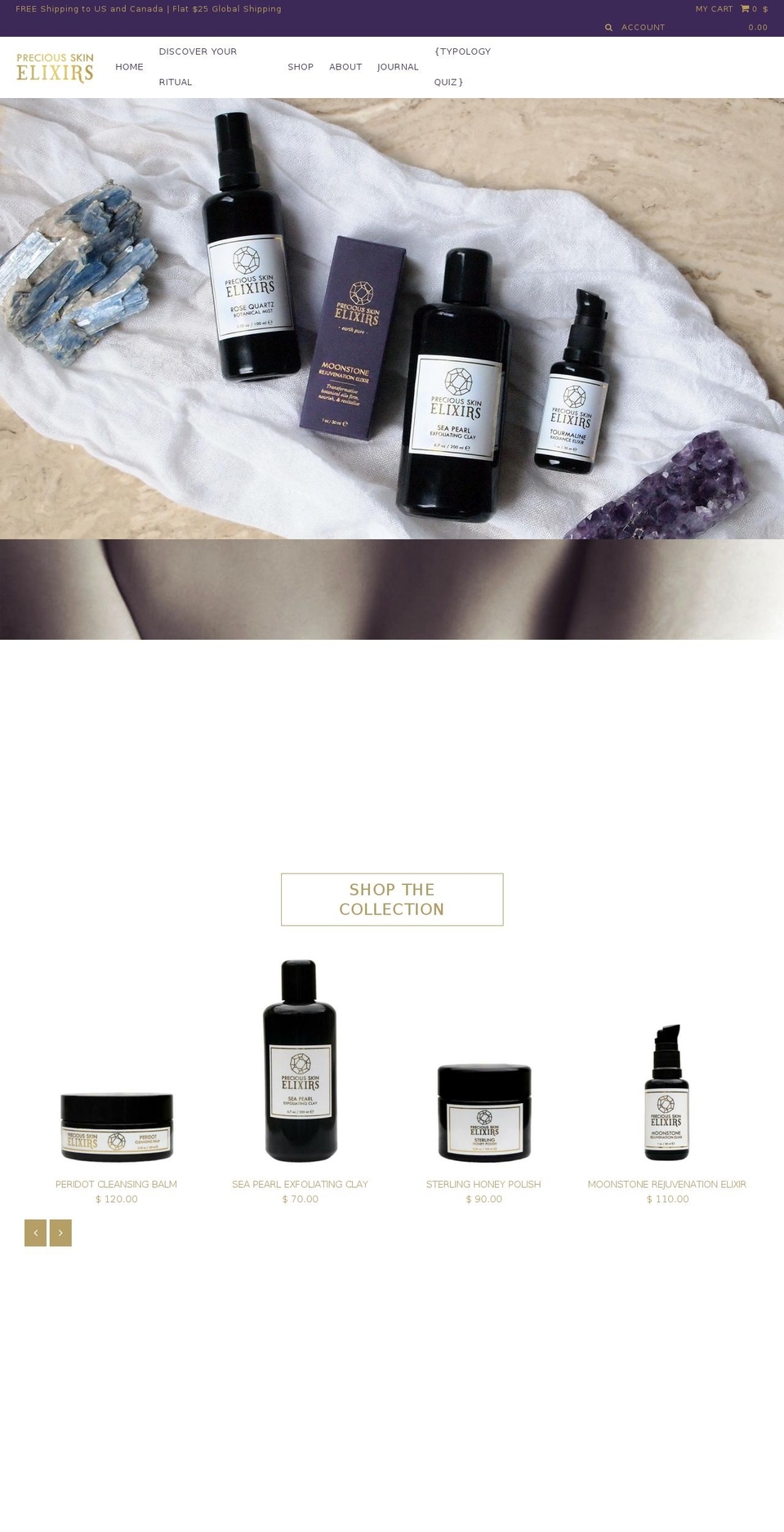 pselixirs.com shopify website screenshot