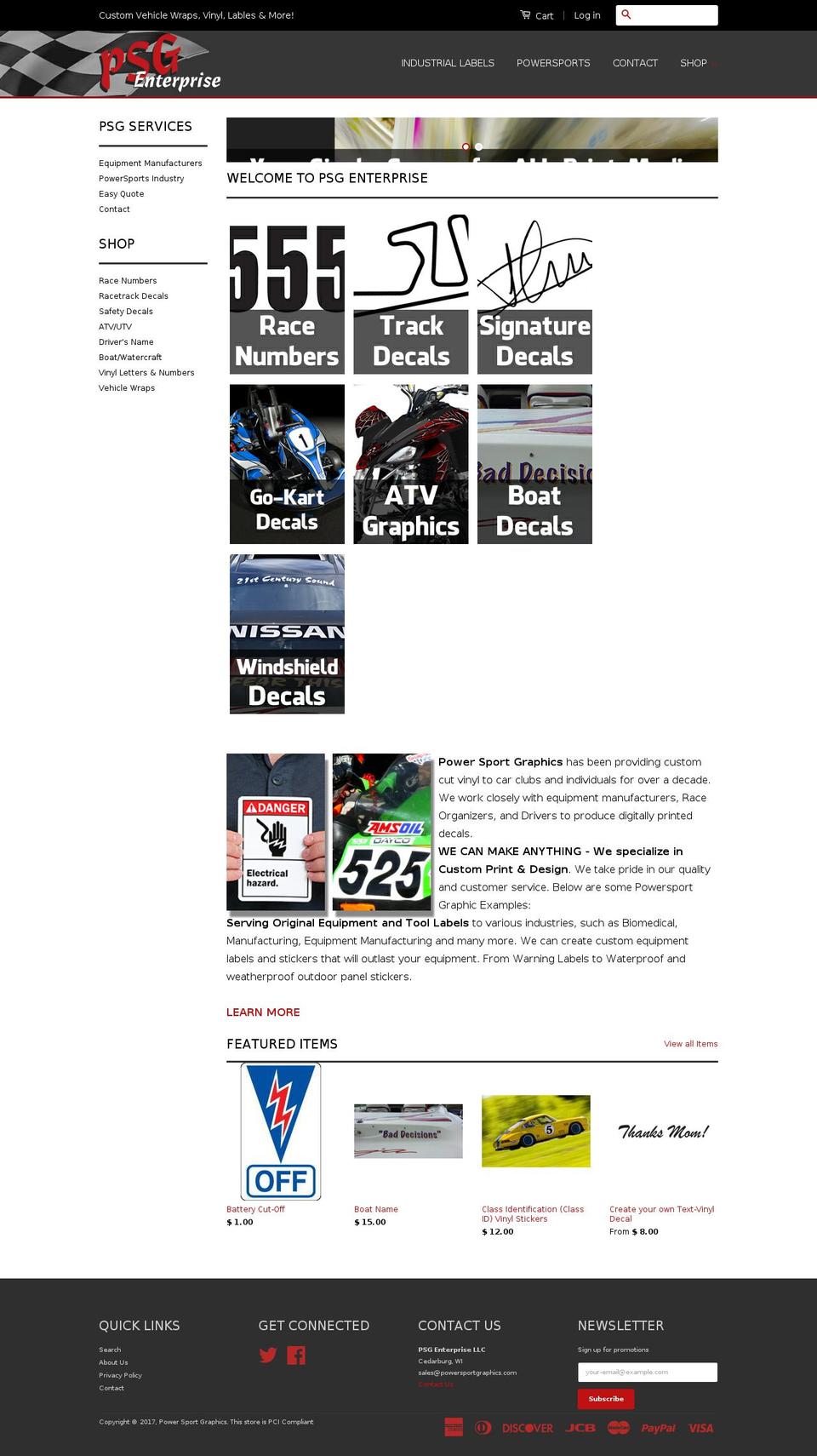 psgenterprise.com shopify website screenshot