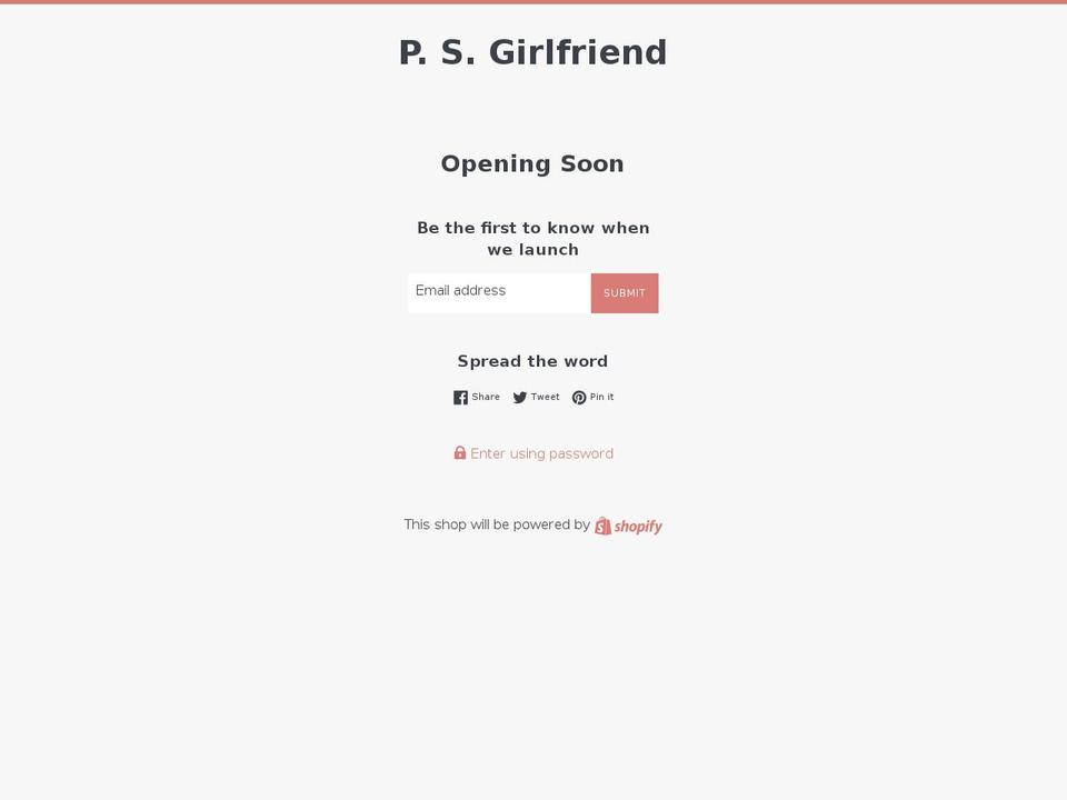 psgirlfriend.com — Shopify storefront screenshot