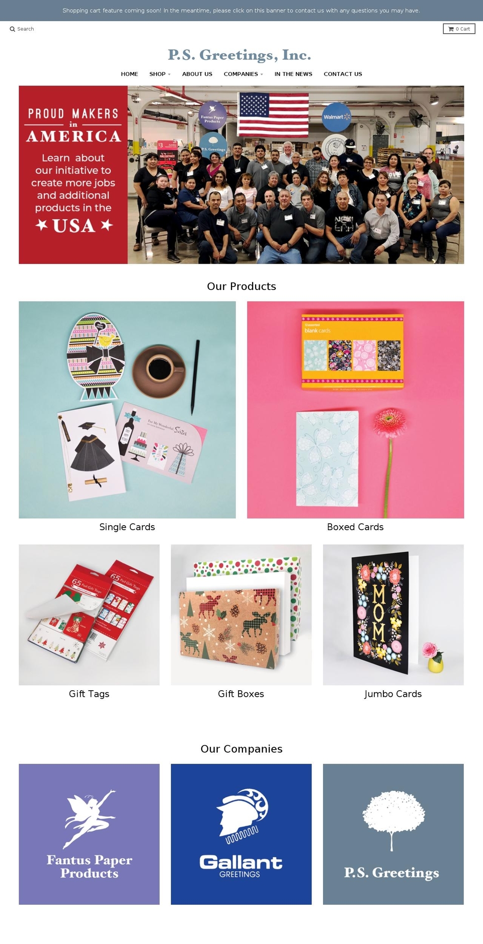 psgreetings.com shopify website screenshot
