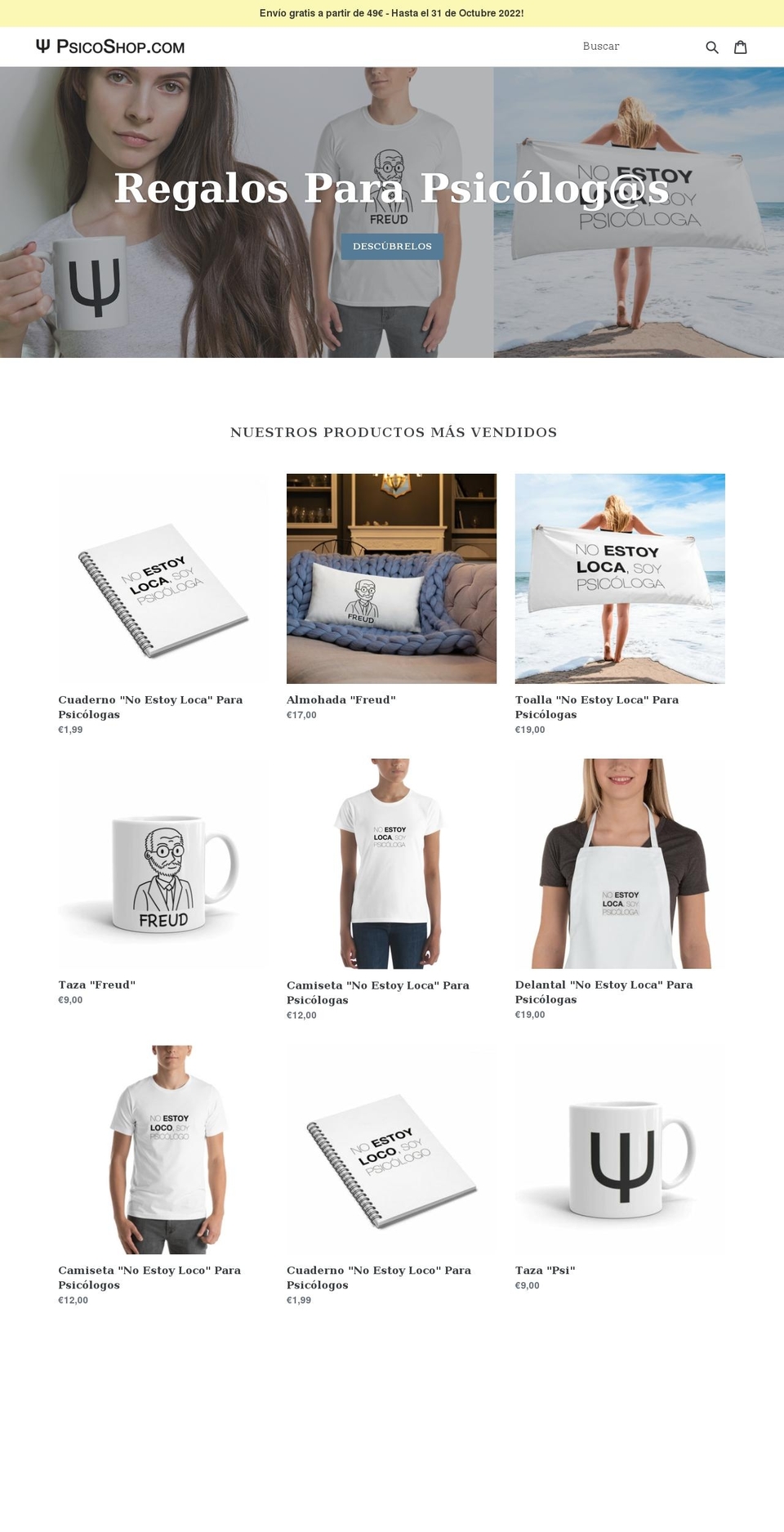 psicoshop.com shopify website screenshot