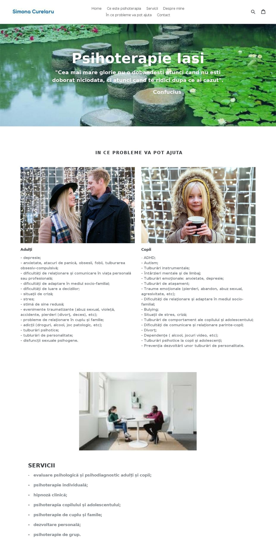 psihoterapieiasi.com — Shopify storefront screenshot