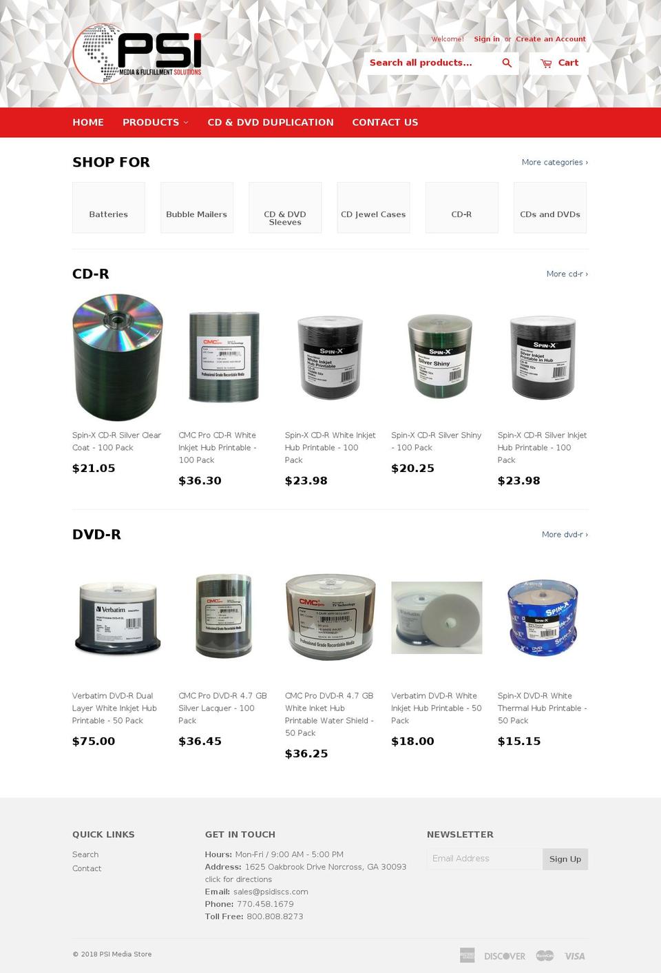psimediastore.com shopify website screenshot