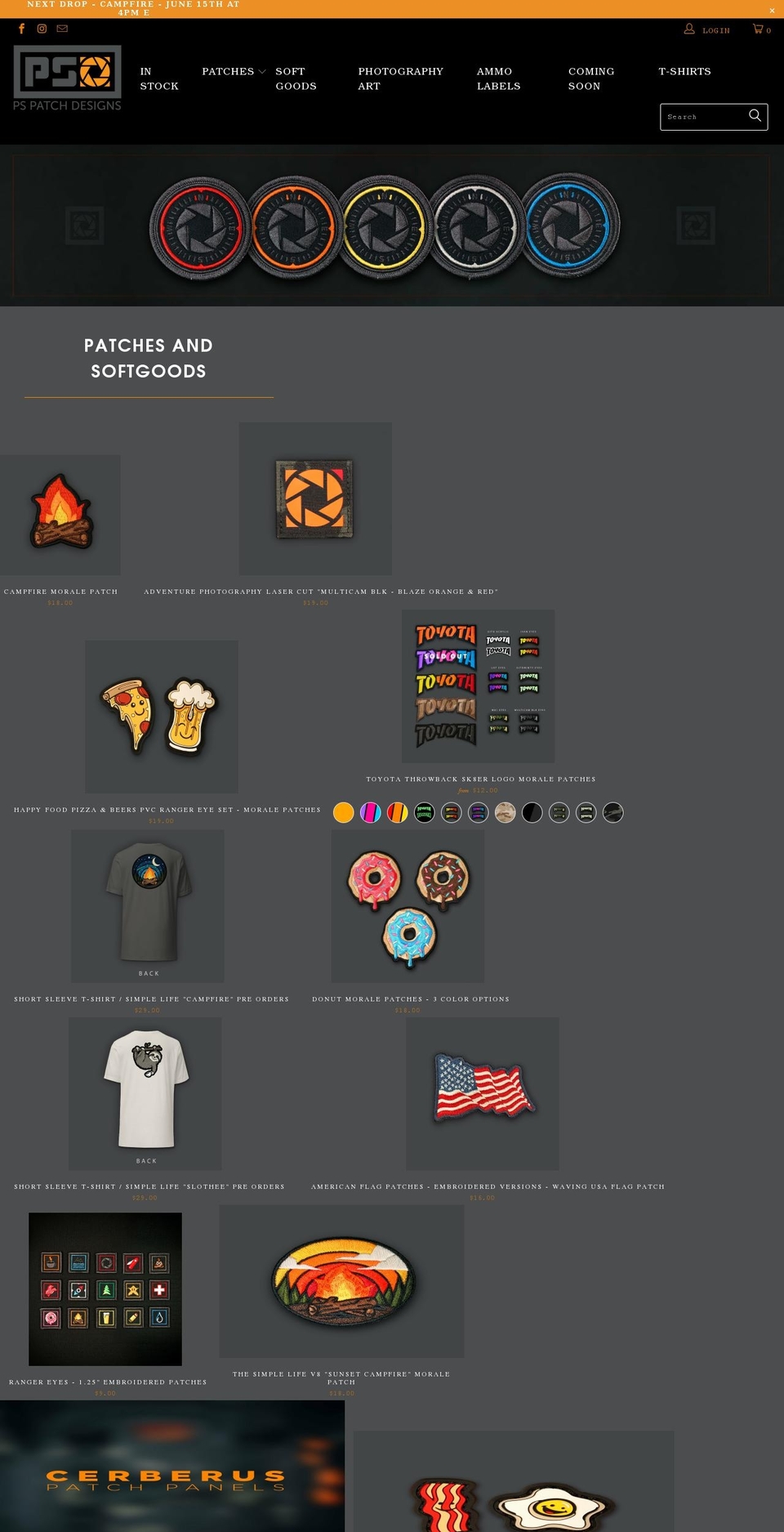 pspatchdesigns.com shopify website screenshot