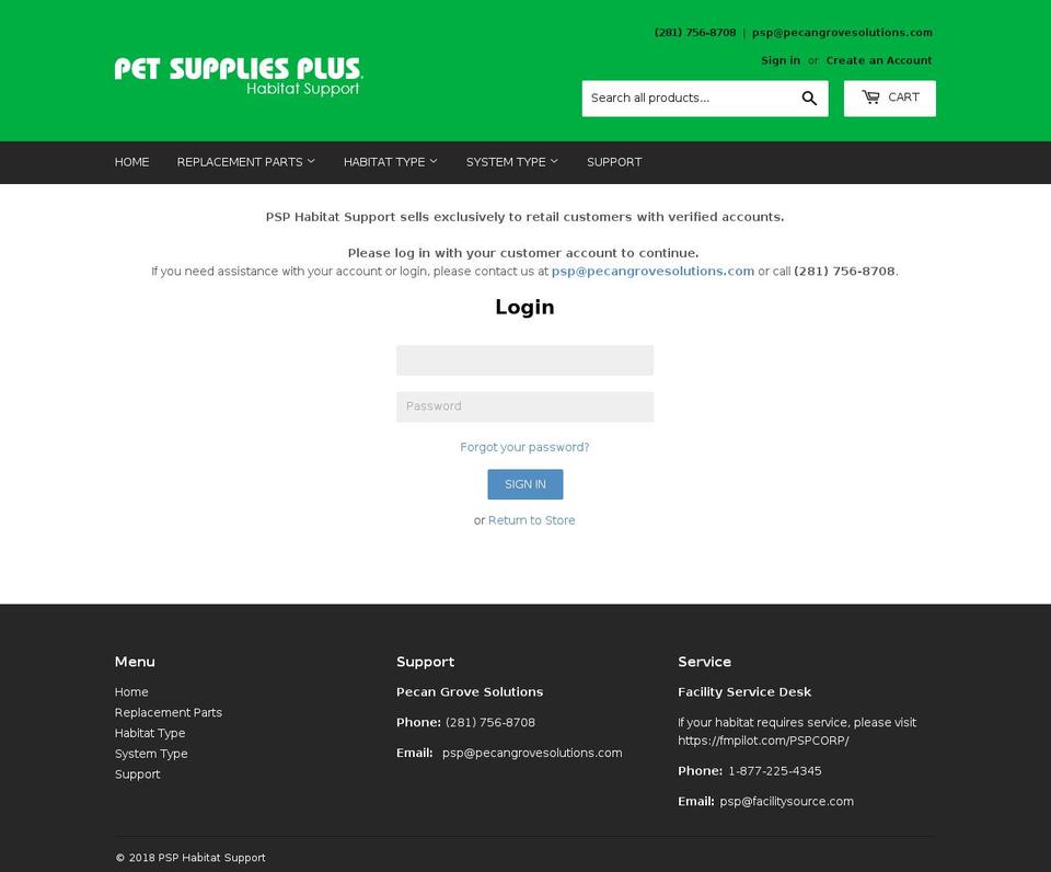 psphabitatsupport.com — Shopify storefront screenshot