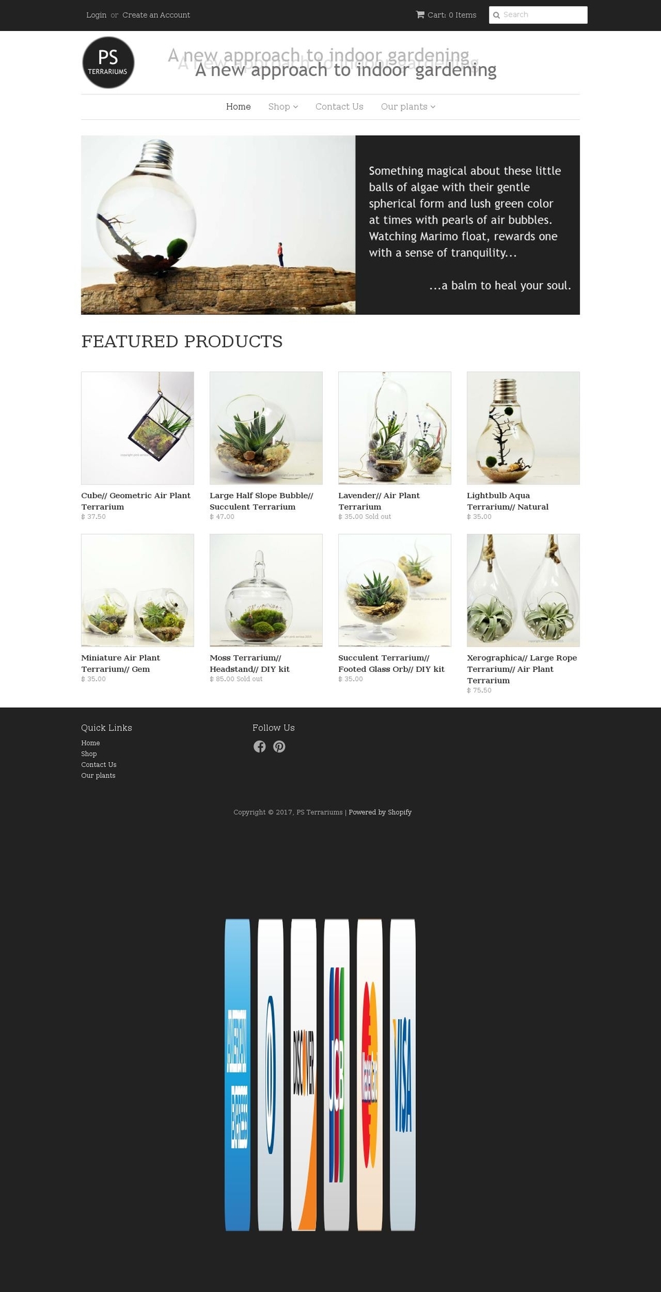 psterrariums.com shopify website screenshot