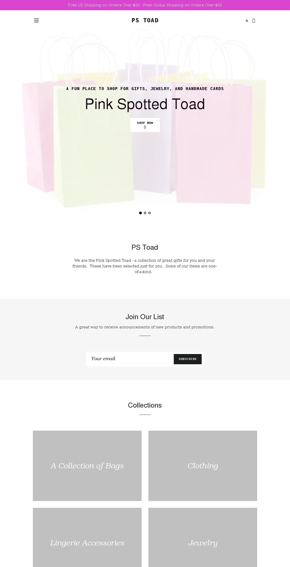 pstoad.biz shopify website screenshot