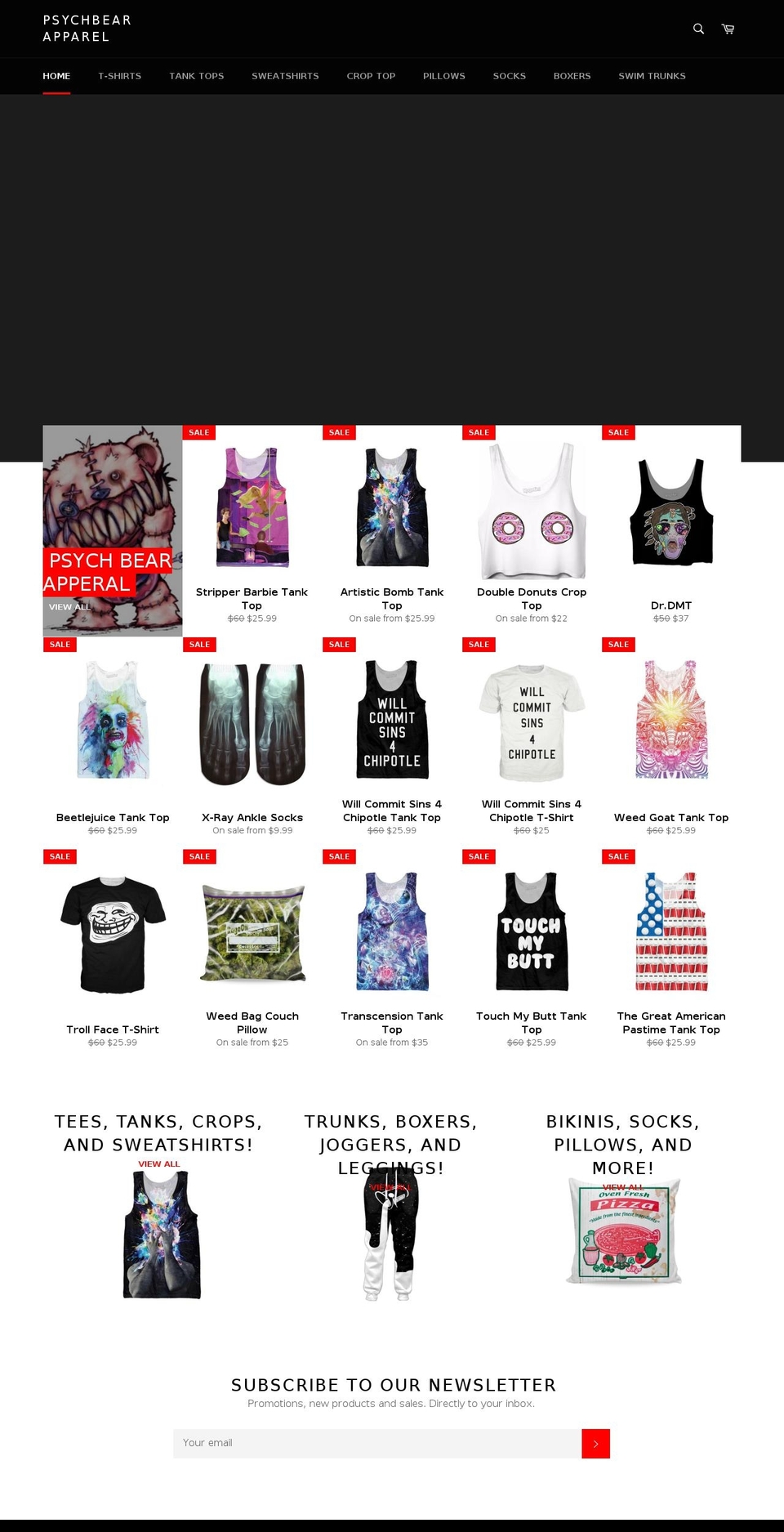 psychbear.com shopify website screenshot