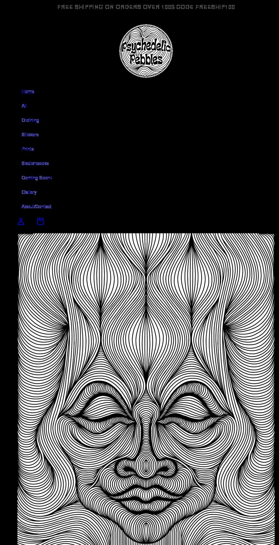 psychedelicpebbles.com shopify website screenshot