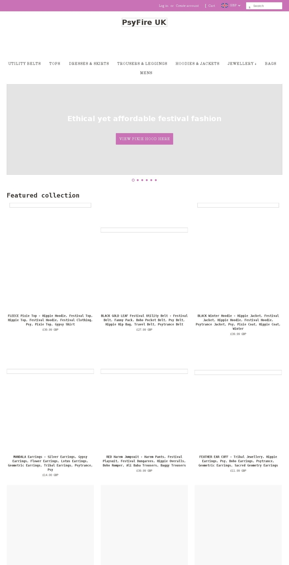 psyfireuk.com shopify website screenshot