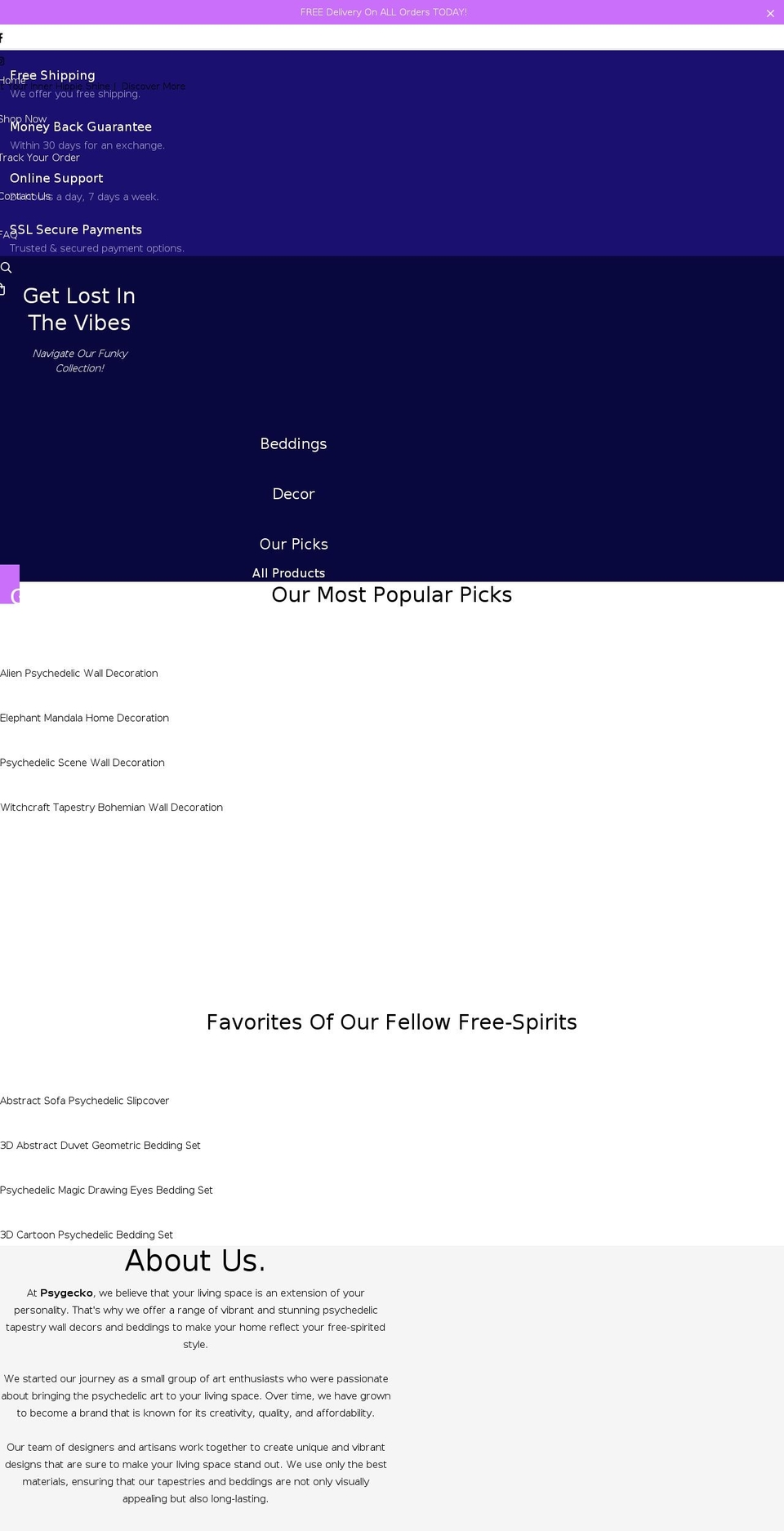 psygecko.com shopify website screenshot