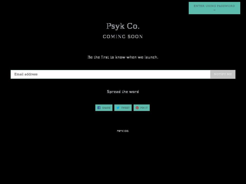 psyk-co.myshopify.com shopify website screenshot