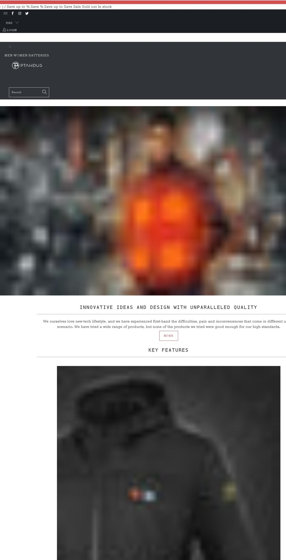 ptahdusgear.com shopify website screenshot