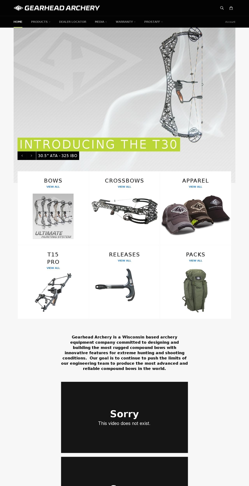 ptarchery.com shopify website screenshot