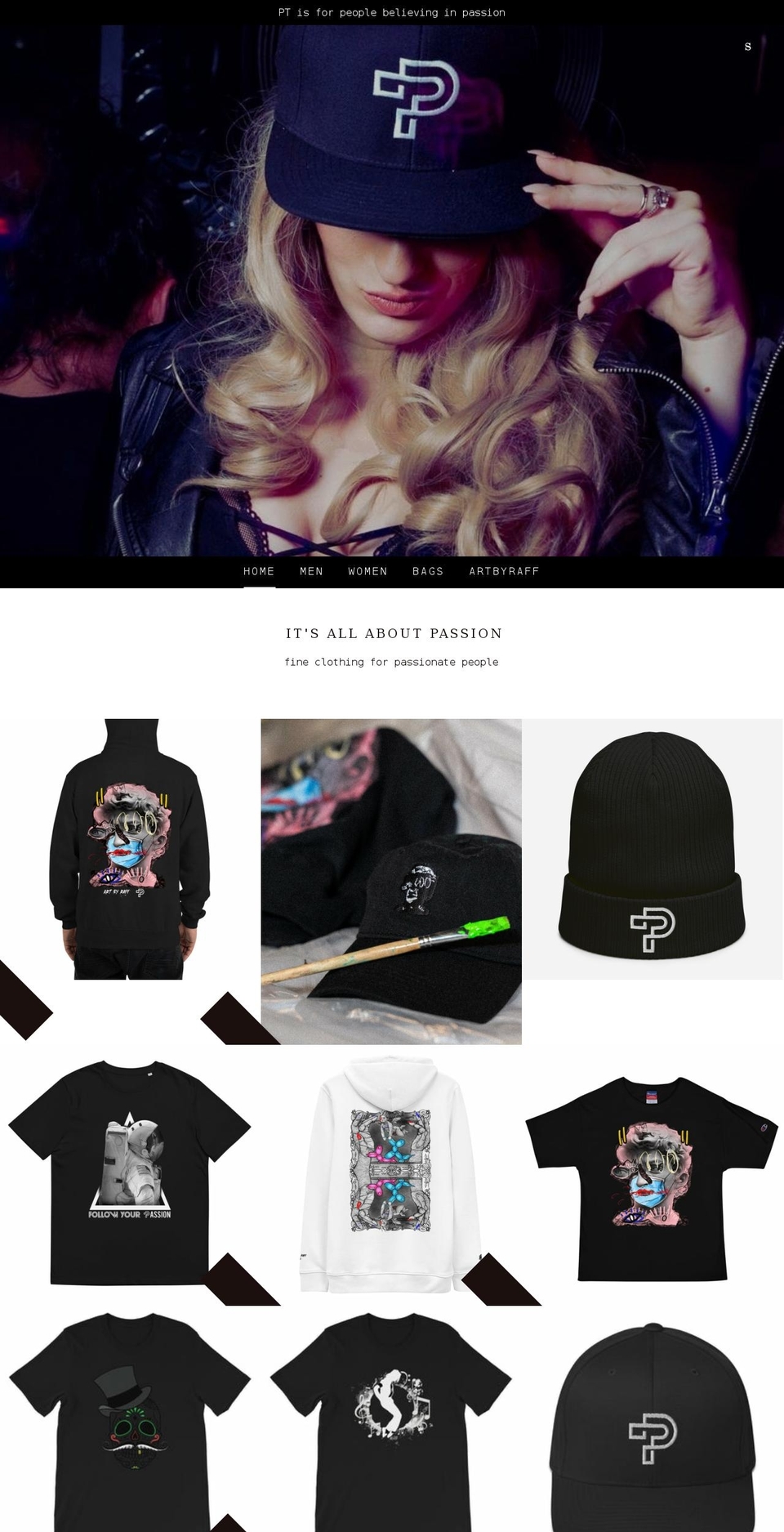 ptfashion.store shopify website screenshot