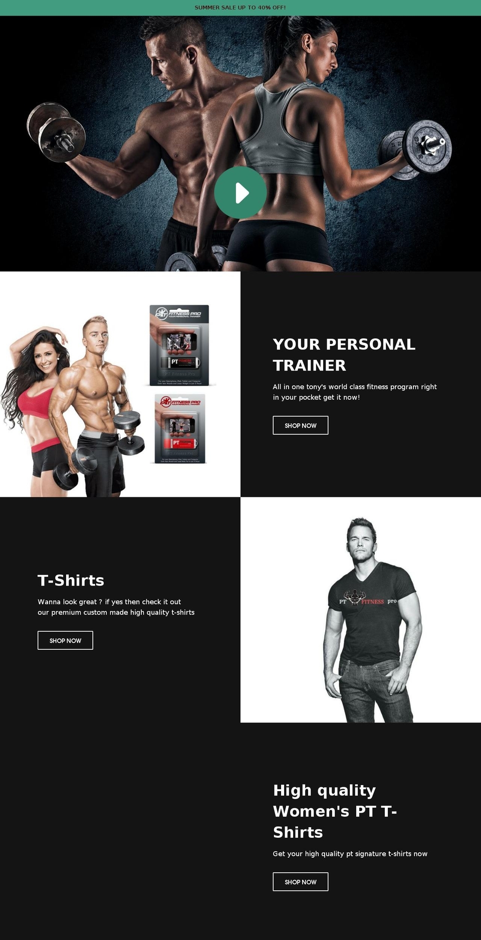 ptfitnesspro.com — Shopify storefront screenshot
