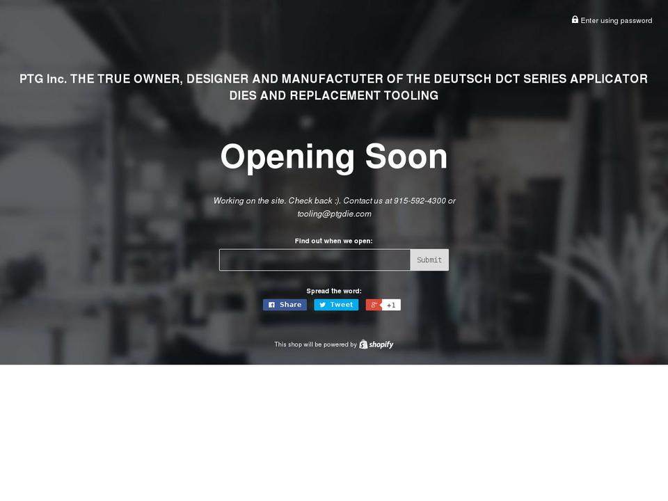 ptgtooling.com — Shopify storefront screenshot