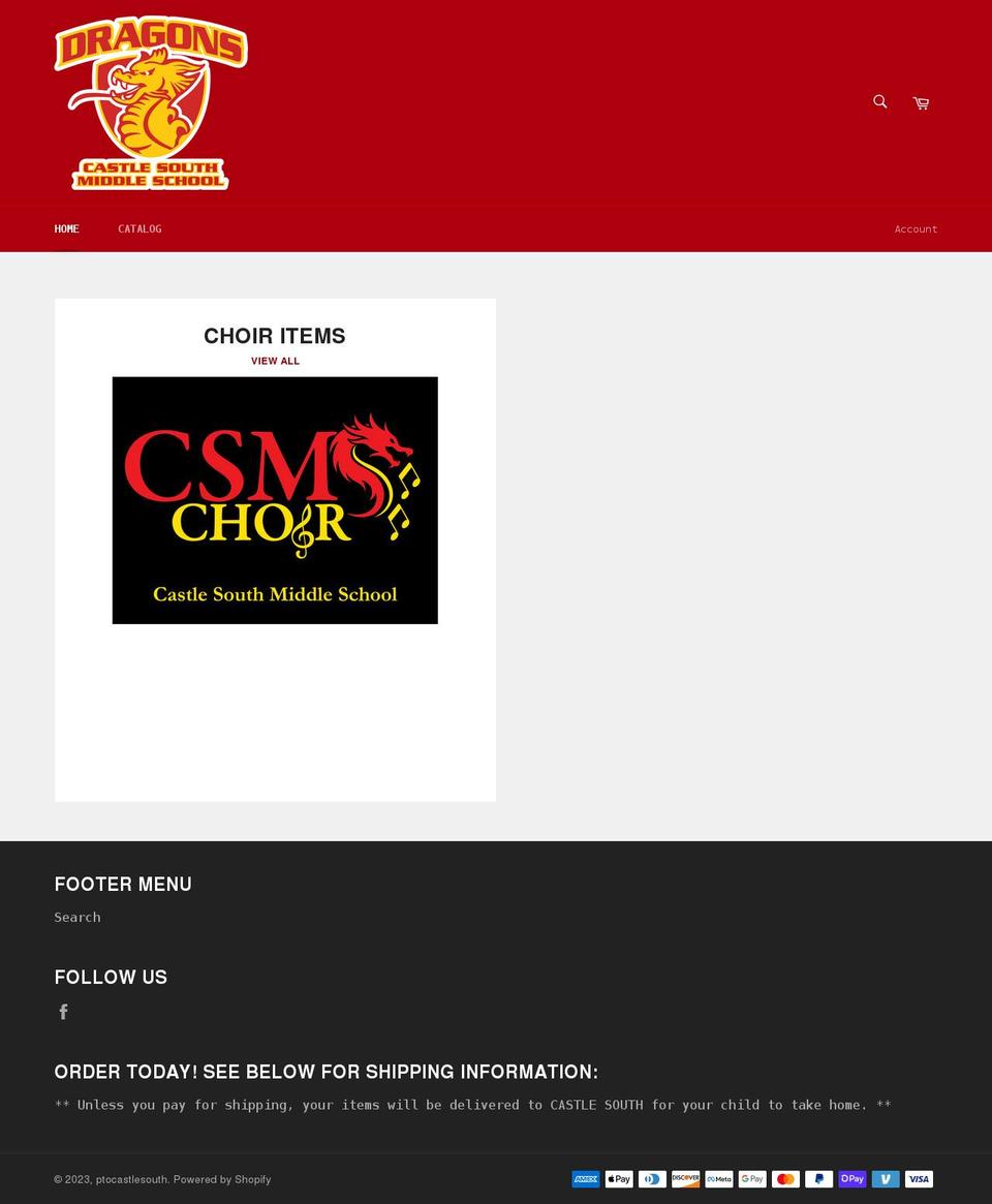 ptocastlesouth.myshopify.com shopify website screenshot