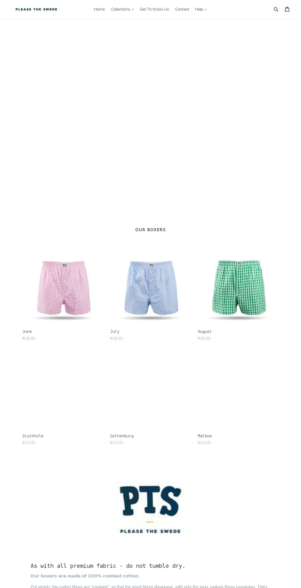 ptsboxers.com — Shopify storefront screenshot