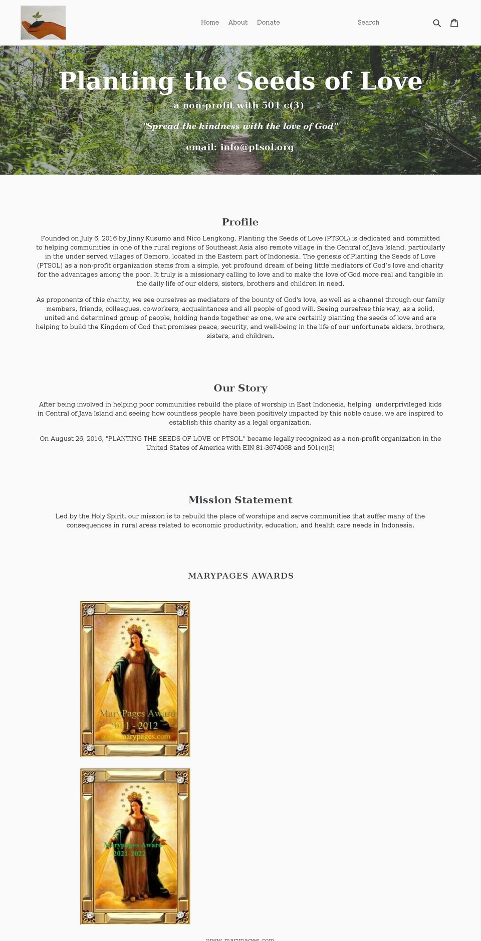ptsol.org shopify website screenshot