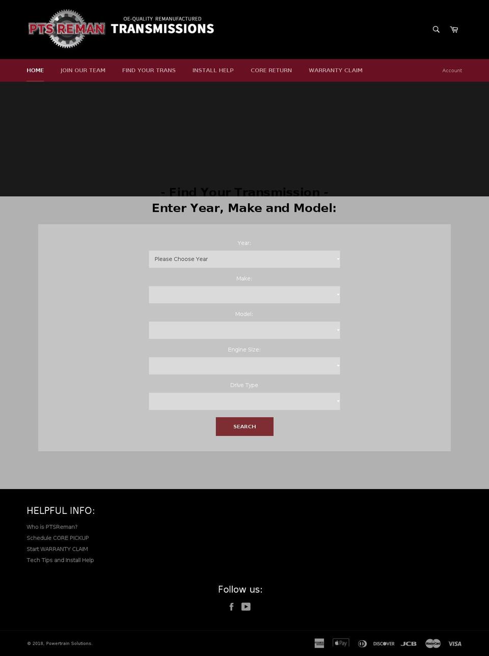 ptsreman.net shopify website screenshot
