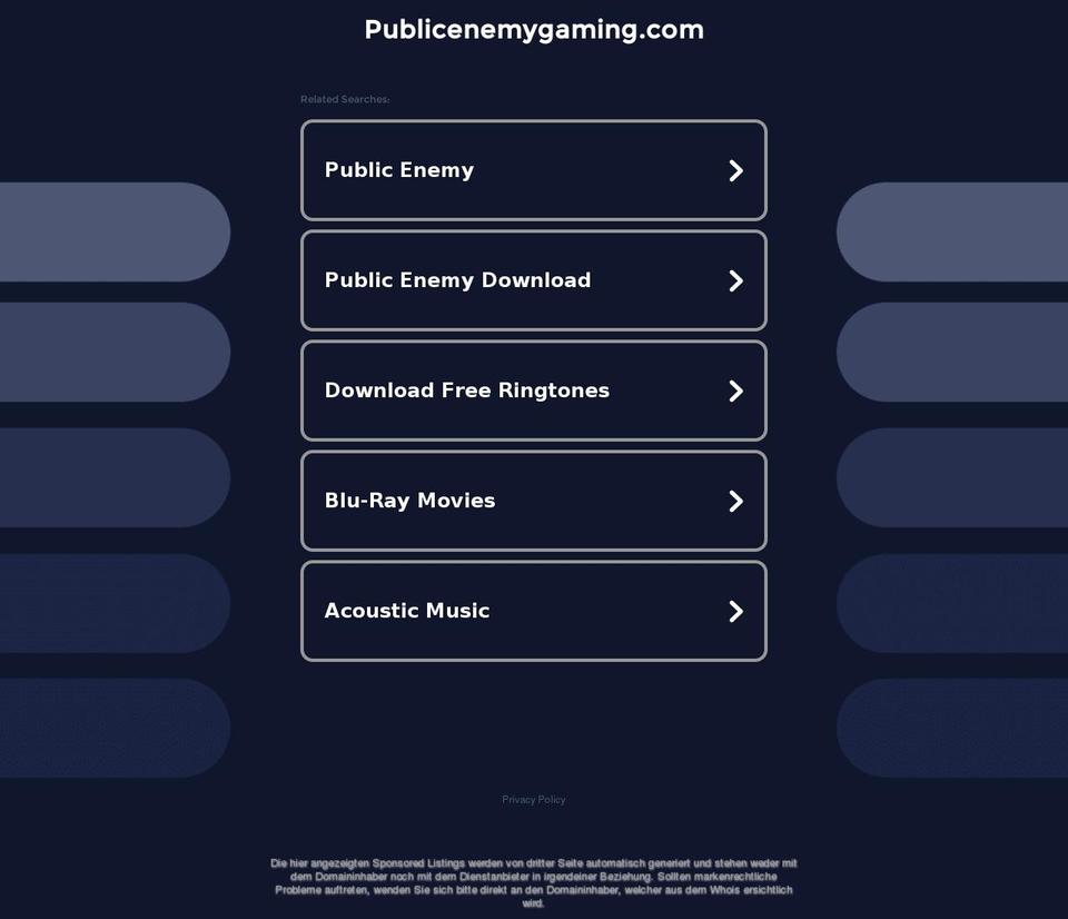 publicenemygaming.com — Shopify storefront screenshot