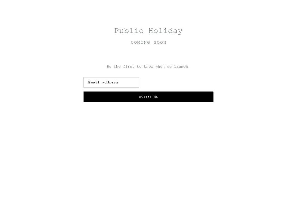 publicholiday.com shopify website screenshot