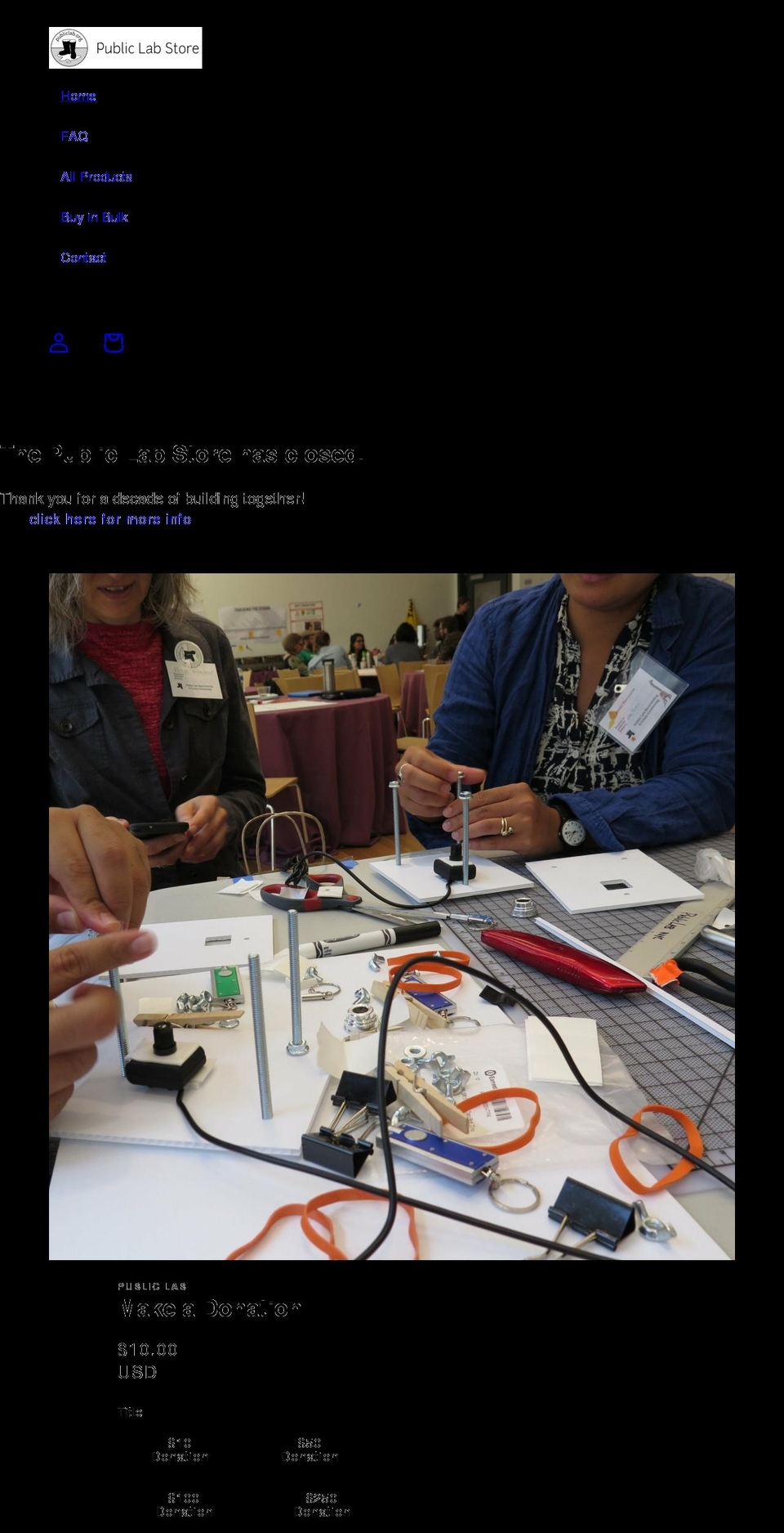 publiclab.myshopify.com — Shopify storefront screenshot