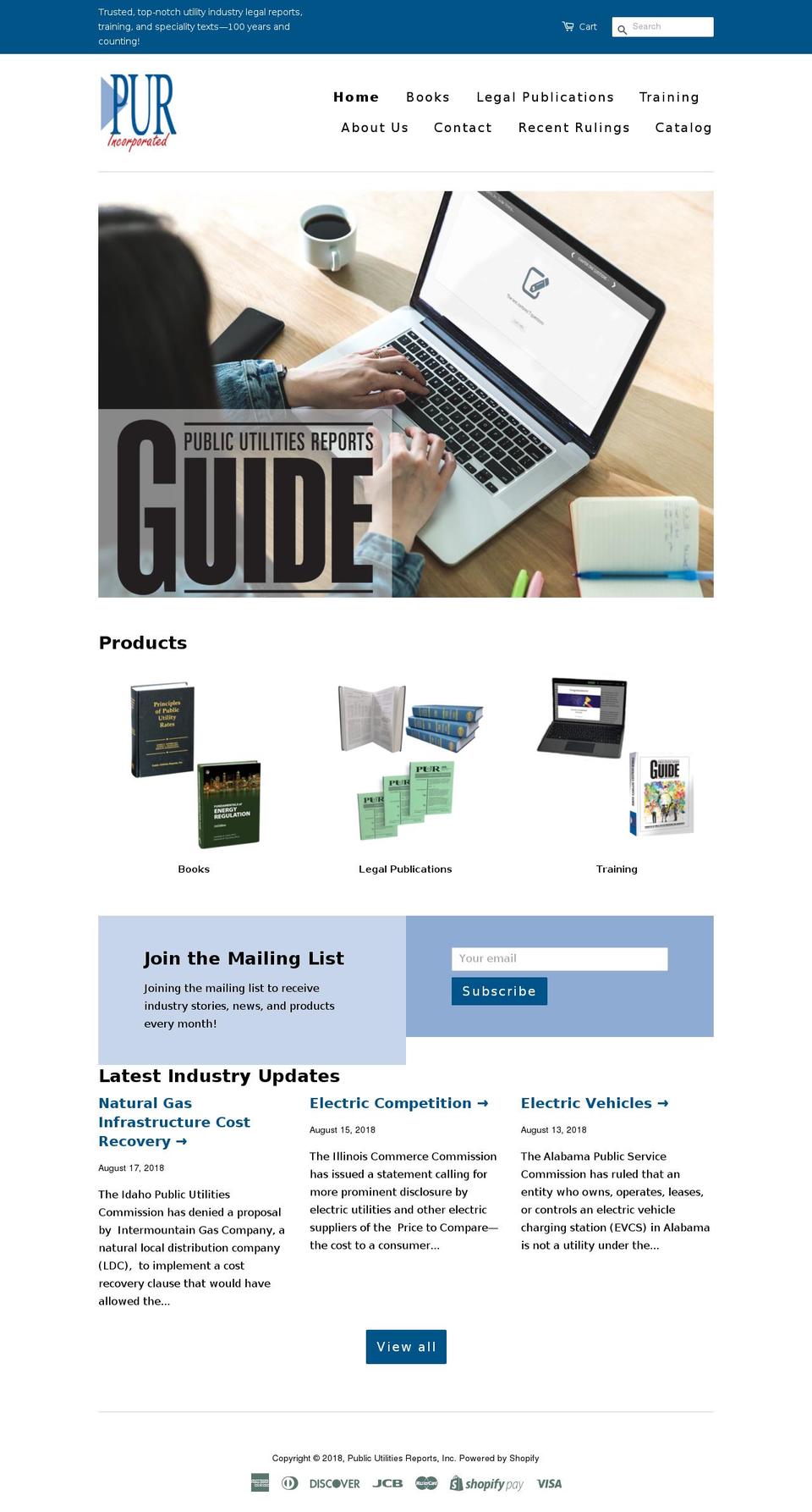 publicutilitiesreports.com — Shopify storefront screenshot