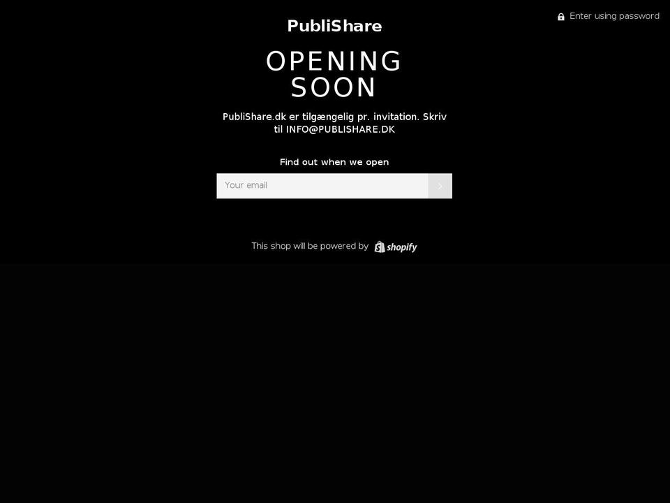 publishare.dk shopify website screenshot