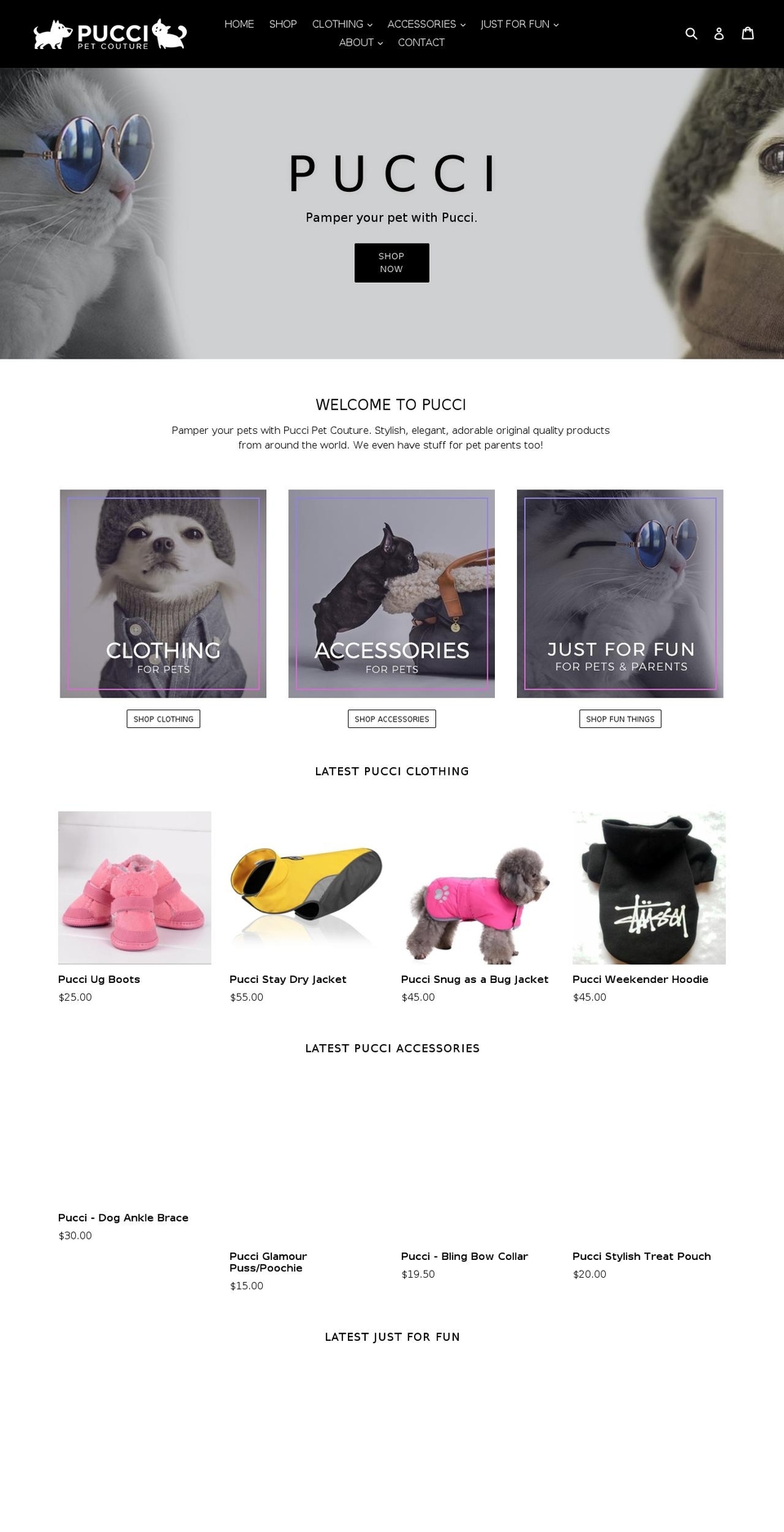 pucci.co.nz shopify website screenshot