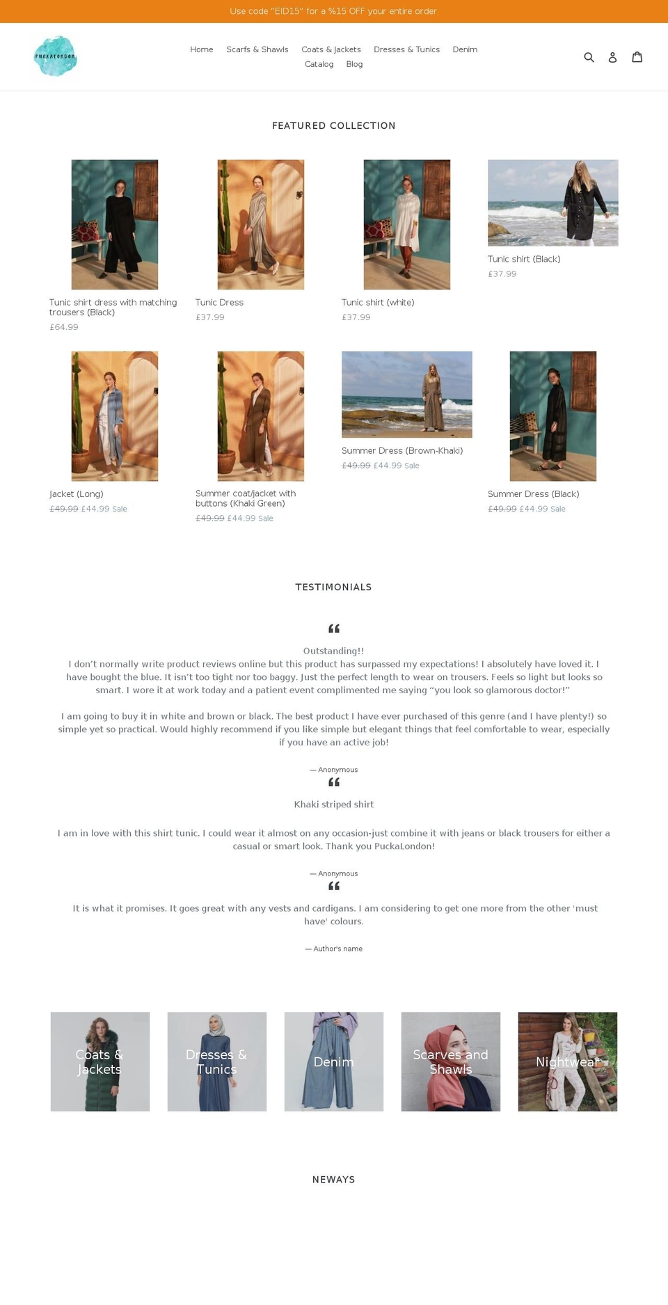 puckalondon.com shopify website screenshot