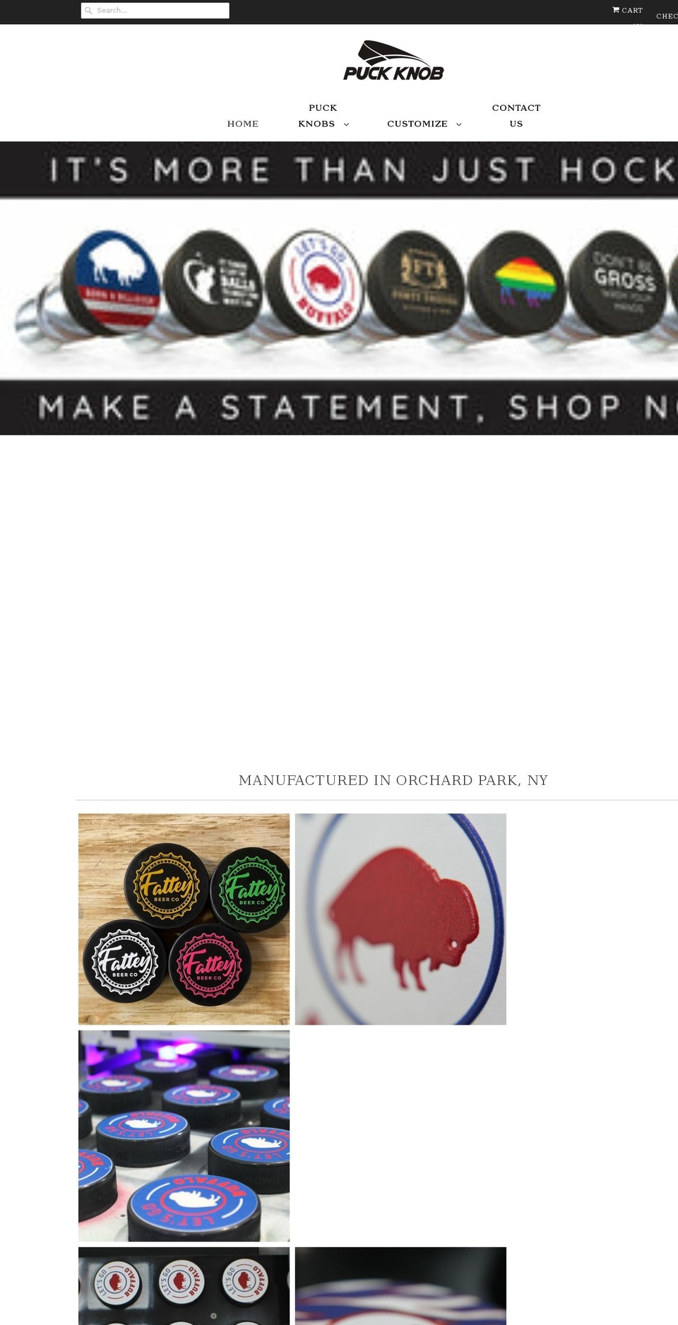 puckknob.com shopify website screenshot