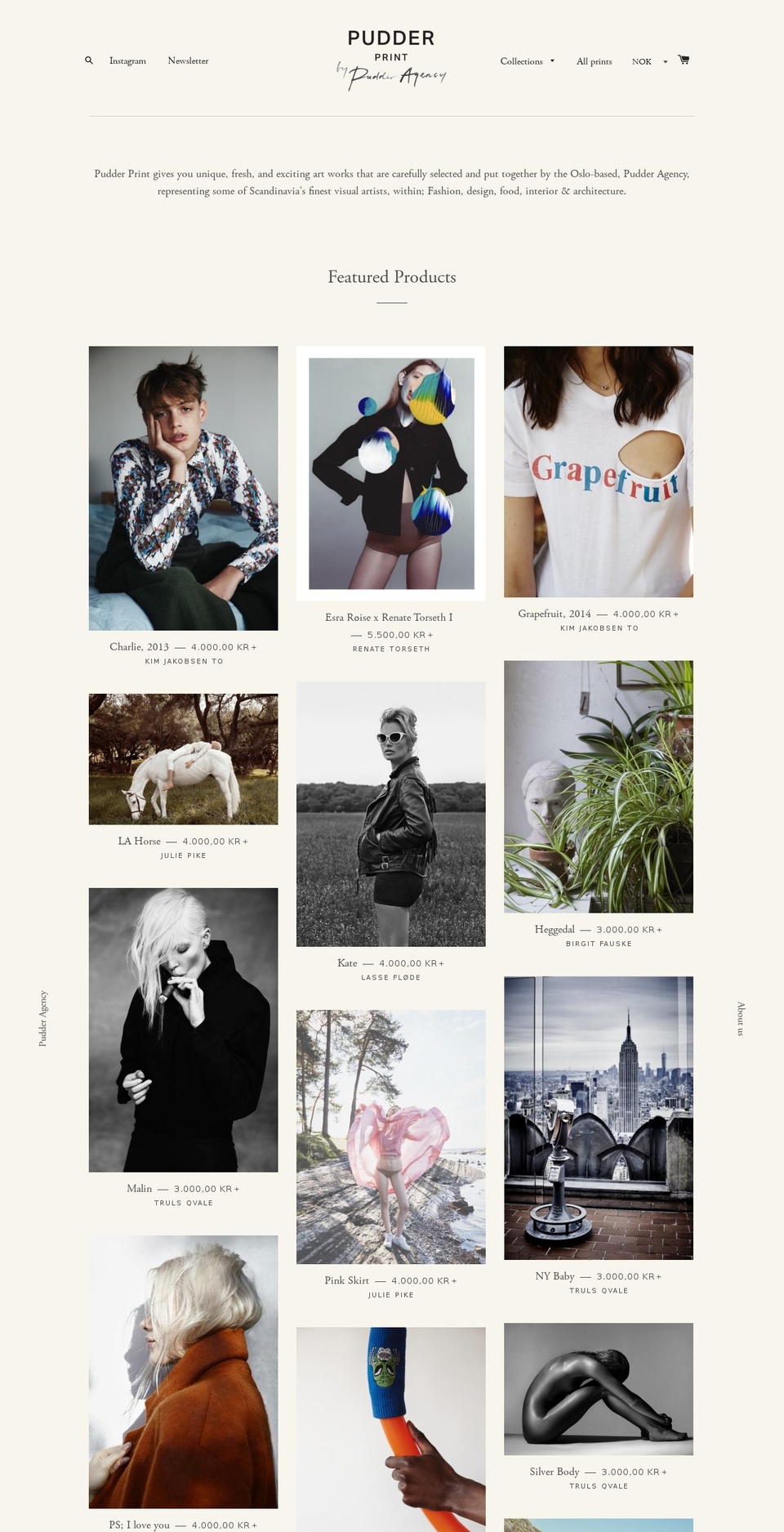 pudderprint.com shopify website screenshot