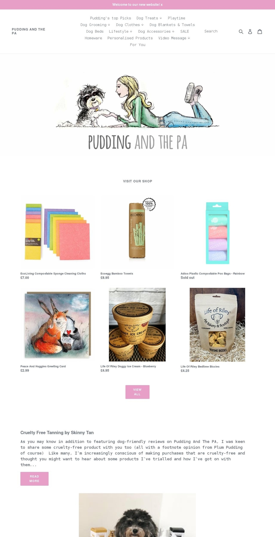 Pudding And The PA Shopify theme site example puddingandthepa.com