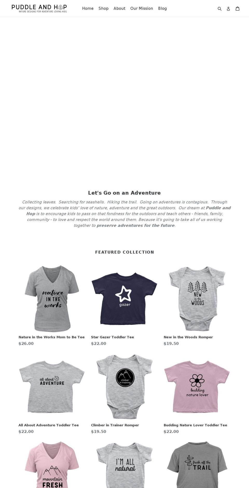 puddleandhop.com — Shopify storefront screenshot