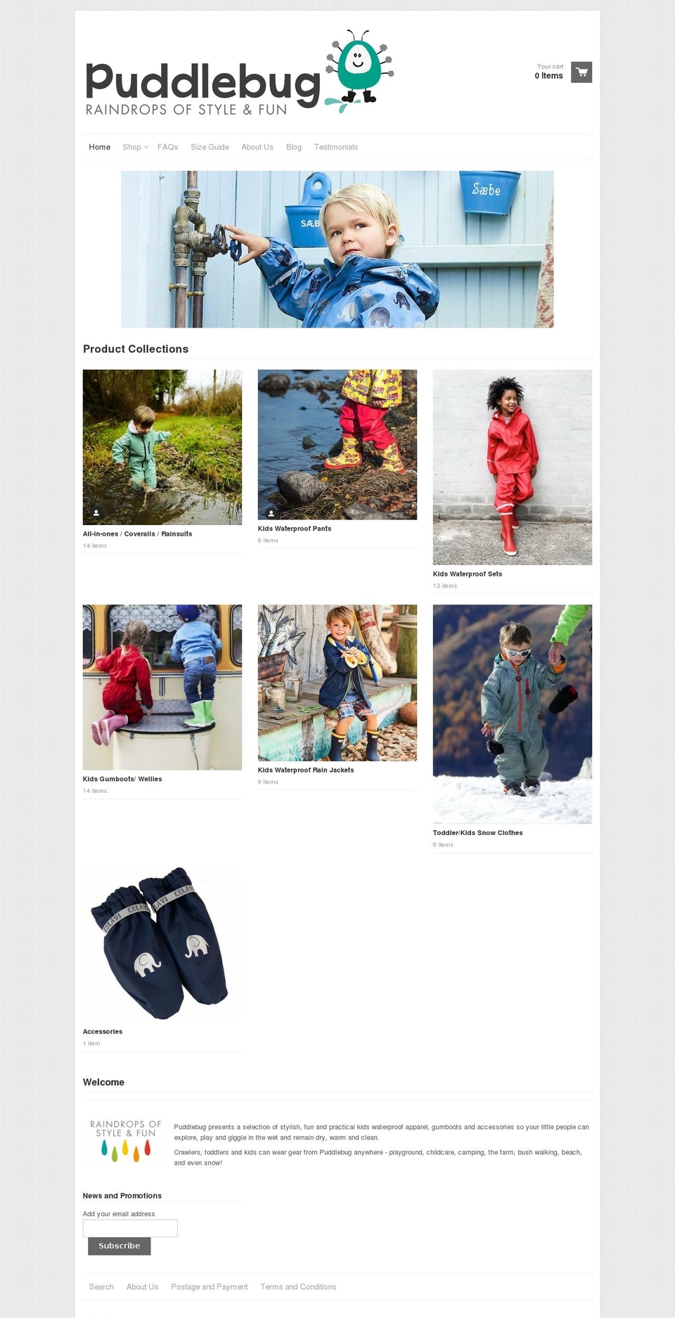 puddlebug.com.au shopify website screenshot