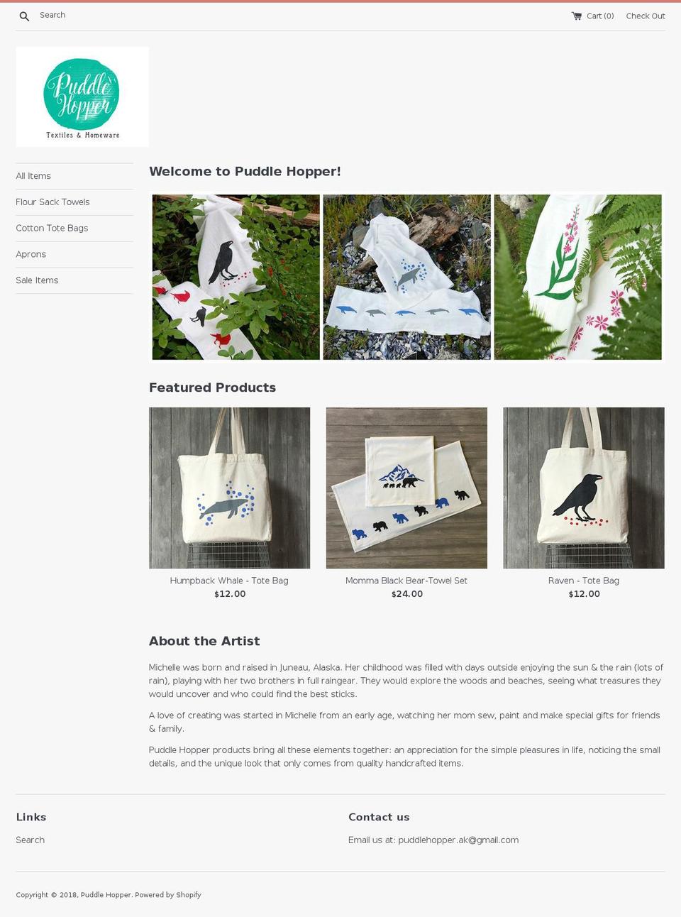 puddlehopper.com — Shopify storefront screenshot