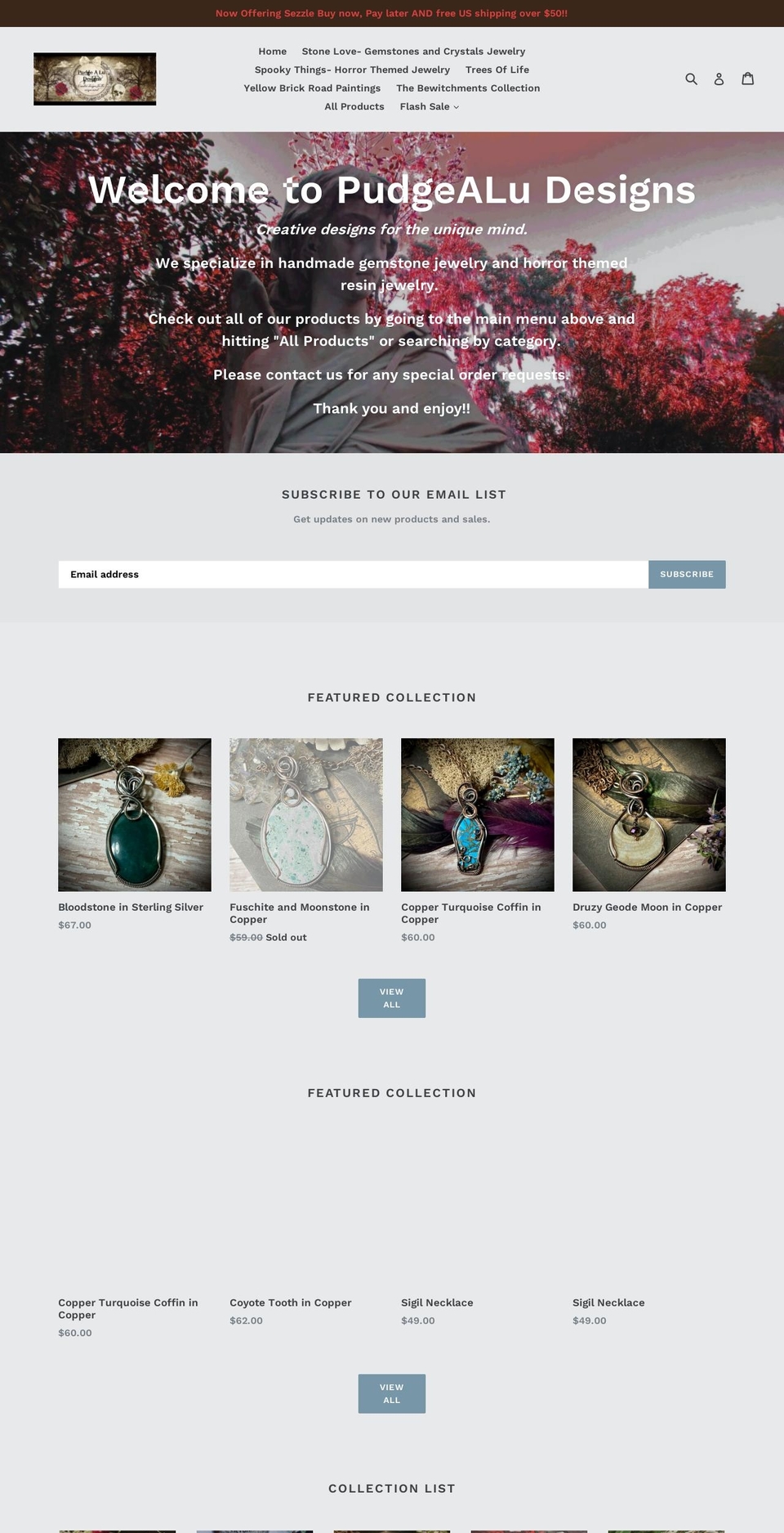 pudgealu.com shopify website screenshot