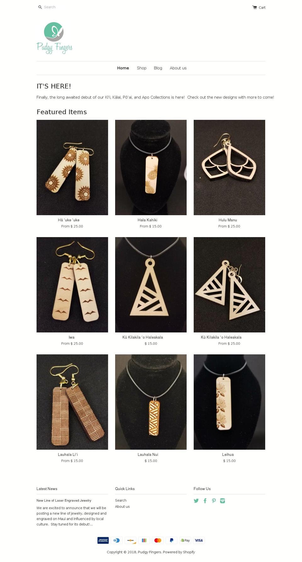 pudgyfingers.com — Shopify storefront screenshot