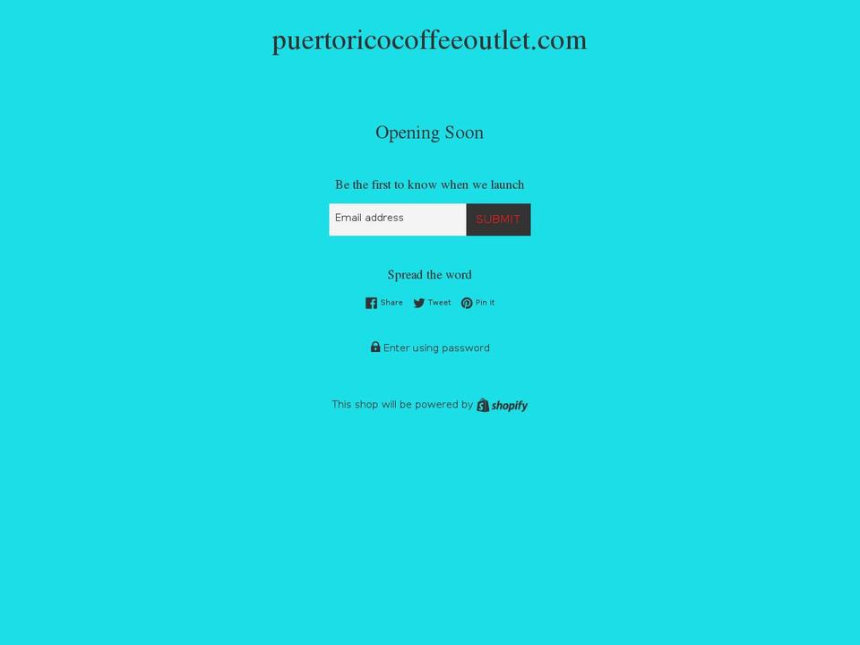 puertoricocoffeeoutlet.com — Shopify storefront screenshot