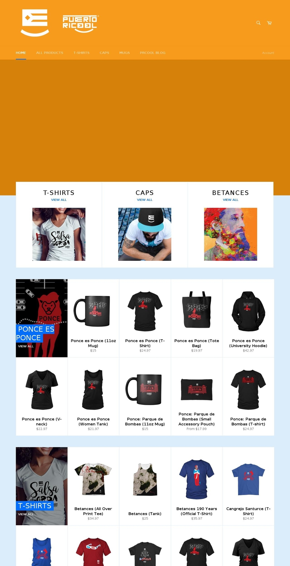puertoricool.com — Shopify storefront screenshot