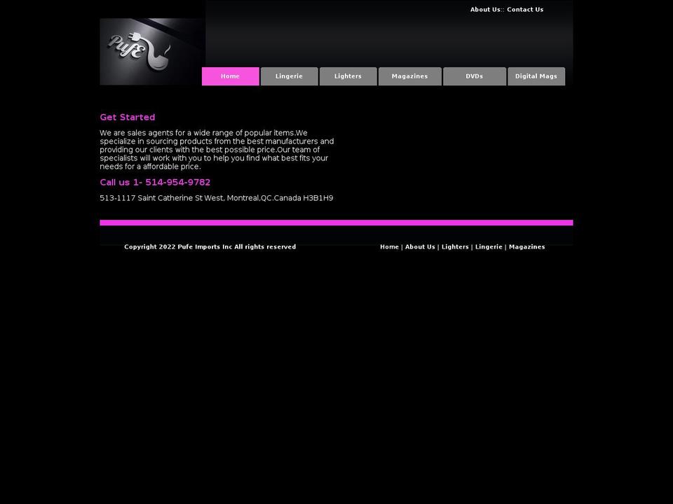pufe.ca shopify website screenshot